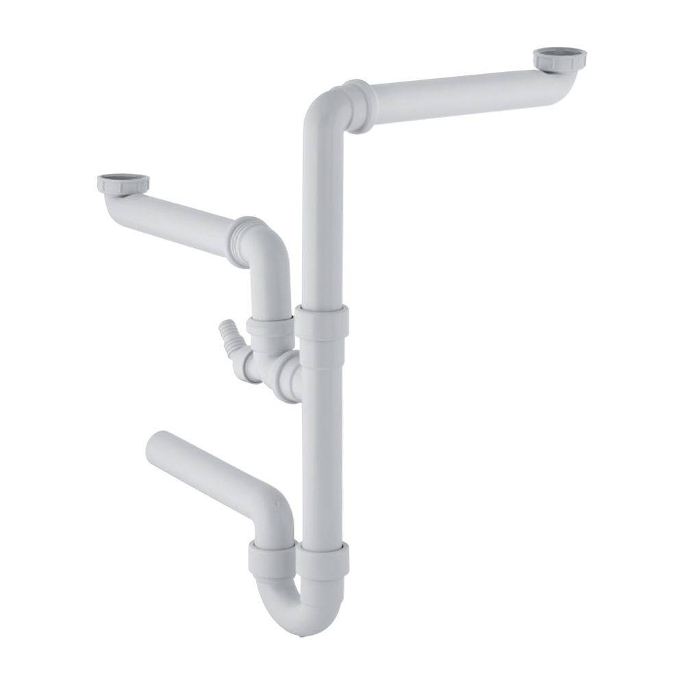 Geberit Fertigablauf 2teilig, raumspar d40mm G1 1/2 weiss mit Schlauchtuelle, 1 Stk.