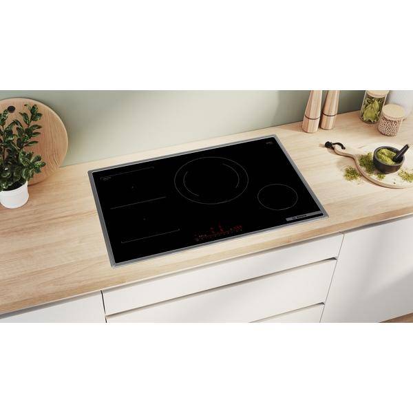 Bosch Serie 6 PVS845HB1E, Schwarz, Integriert, 80 cm, Zonen-Induktionskochfeld, Glaskeramik, 4 Zone(n)