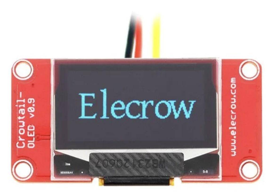 Elecrow Crowtail Punktmatrix OLED Displaymodul, I2C, 128×64 Pixel, selbstleuchtend, blau / schwarz