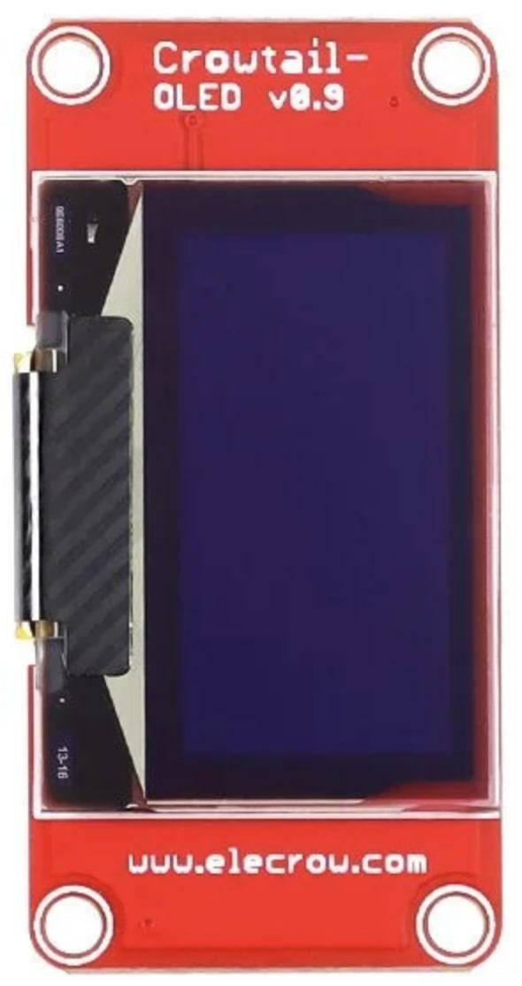 Elecrow Crowtail Punktmatrix OLED Displaymodul, I2C, 128×64 Pixel, selbstleuchtend, blau / schwarz