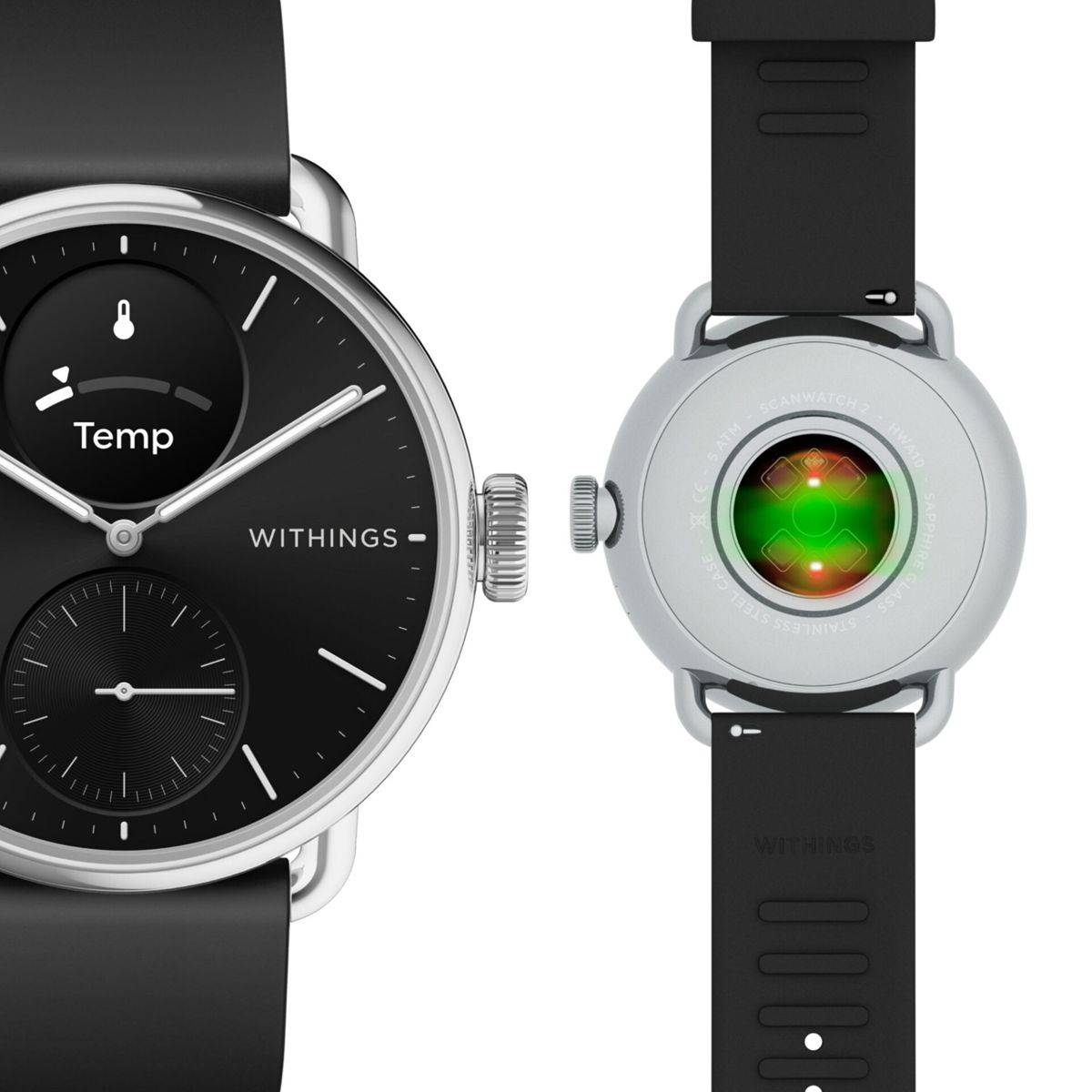 Withings ScanWatch 2 38mm Smartwatch EKG SpO2 Schwarz