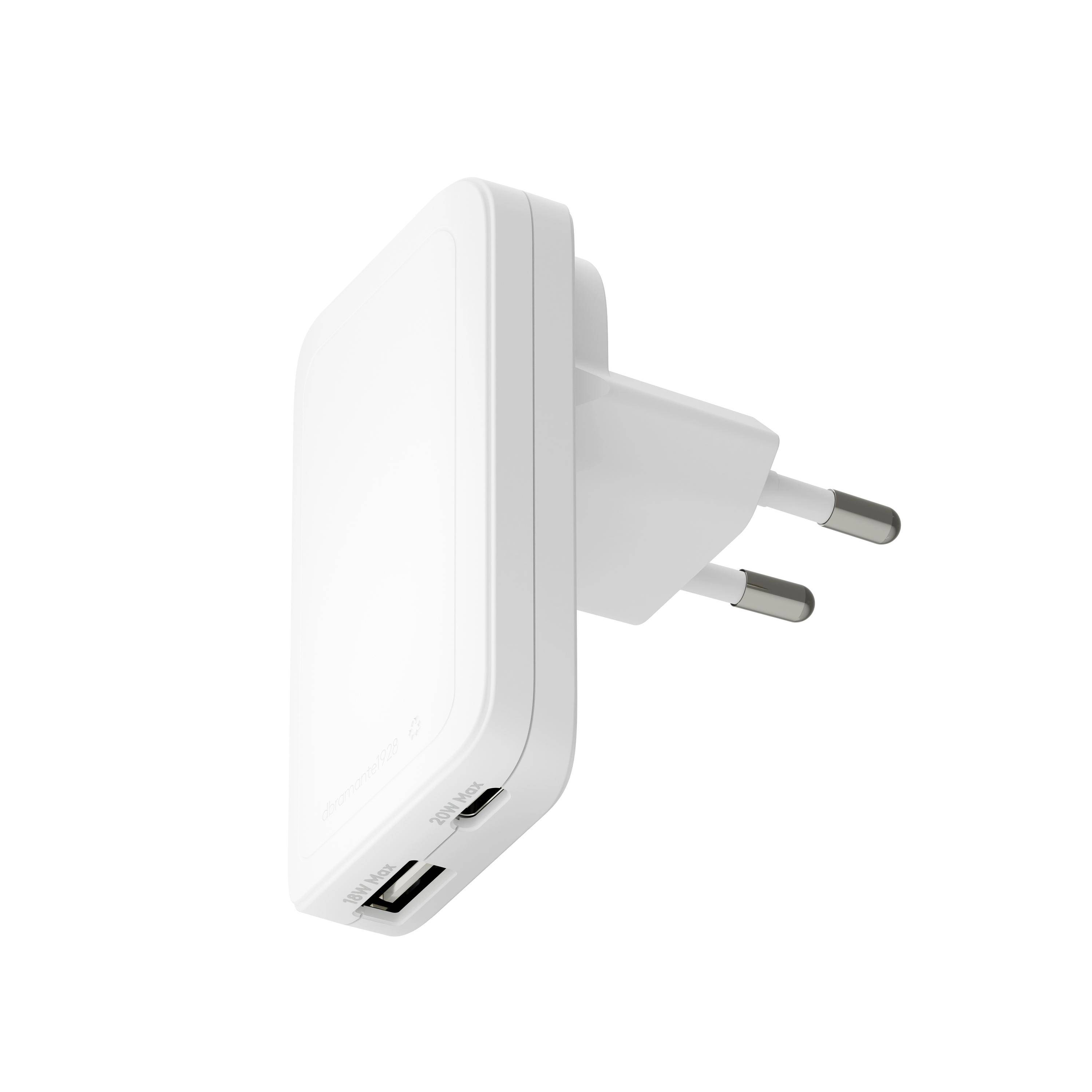 dbramante1928 re-charge Pro - Netzteil - dünn - 20 Watt - 2 Ausgabeanschlussstellen (USB-C, USB)