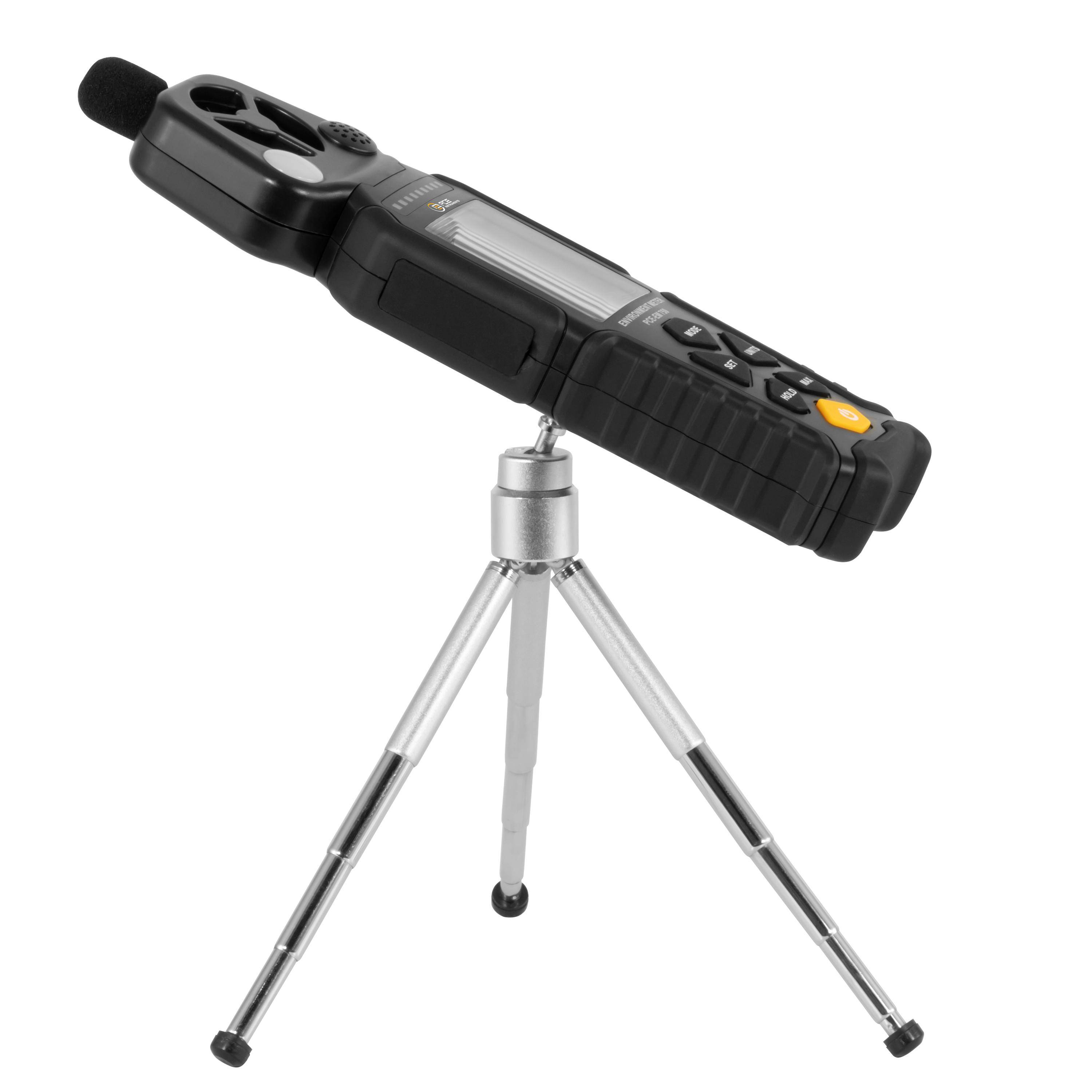 PCE Instruments Umweltmessgerät PCE-EM 750 |6 in 1 |Schallpegel |Lichtstärke |Windgeschwindigkeit |Volumenstrom |Feuchte