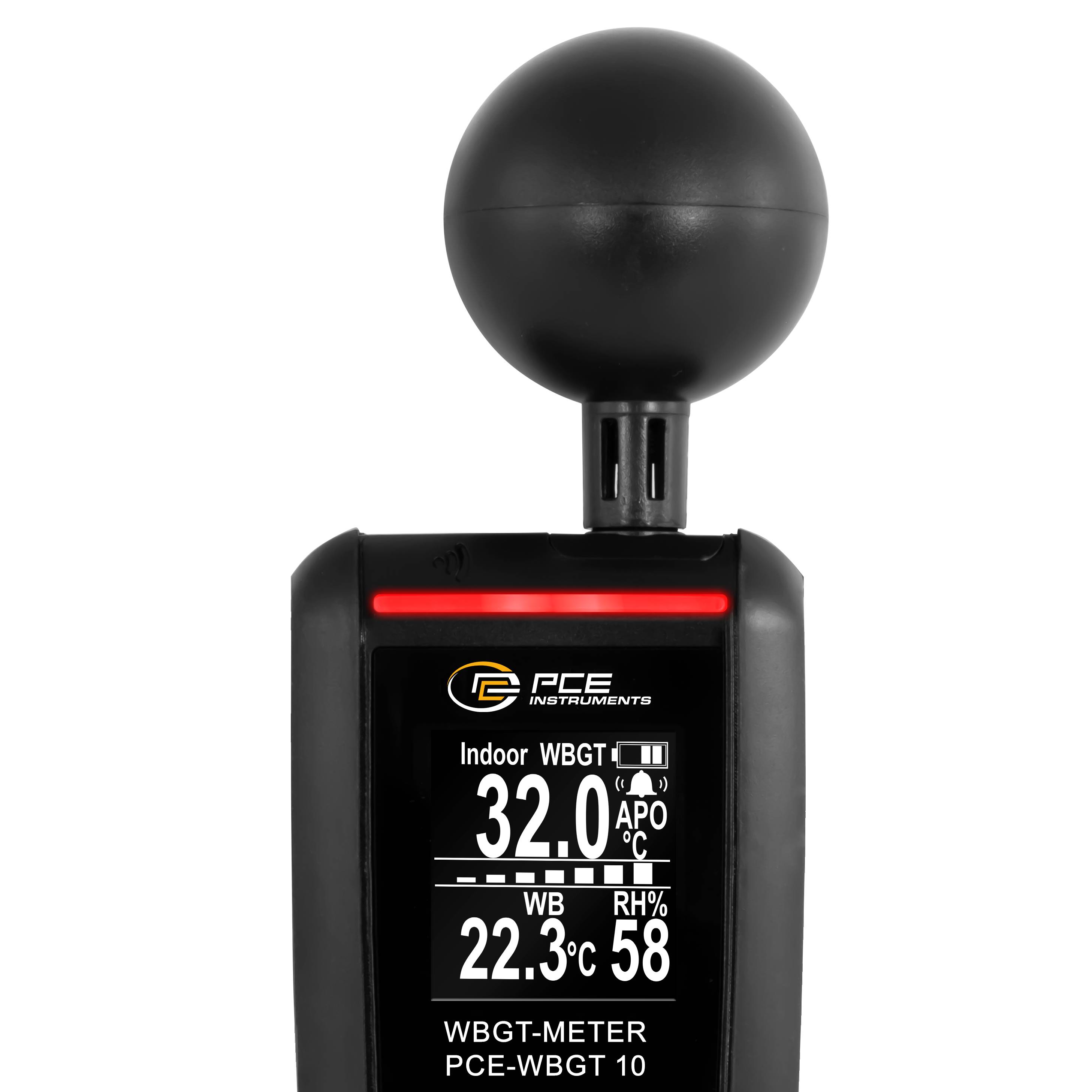 PCE Instruments PCE-WBGT 10 Luftfeuchtigkeits- und Temperaturdatenlogger 0% rF 100% rF Datenloggerfunktion