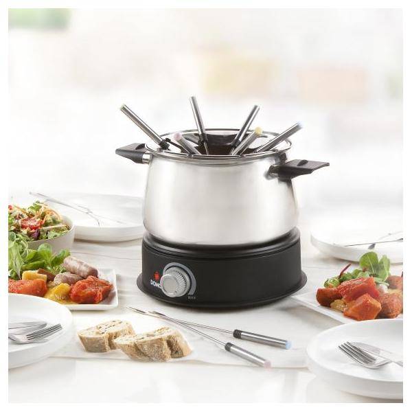 Domo DO 706 F Fondue Edelstahl 1,4l 1500W 8 Gabeln (A) Hausgeräte Kleingeräte Backen Grillen Toast