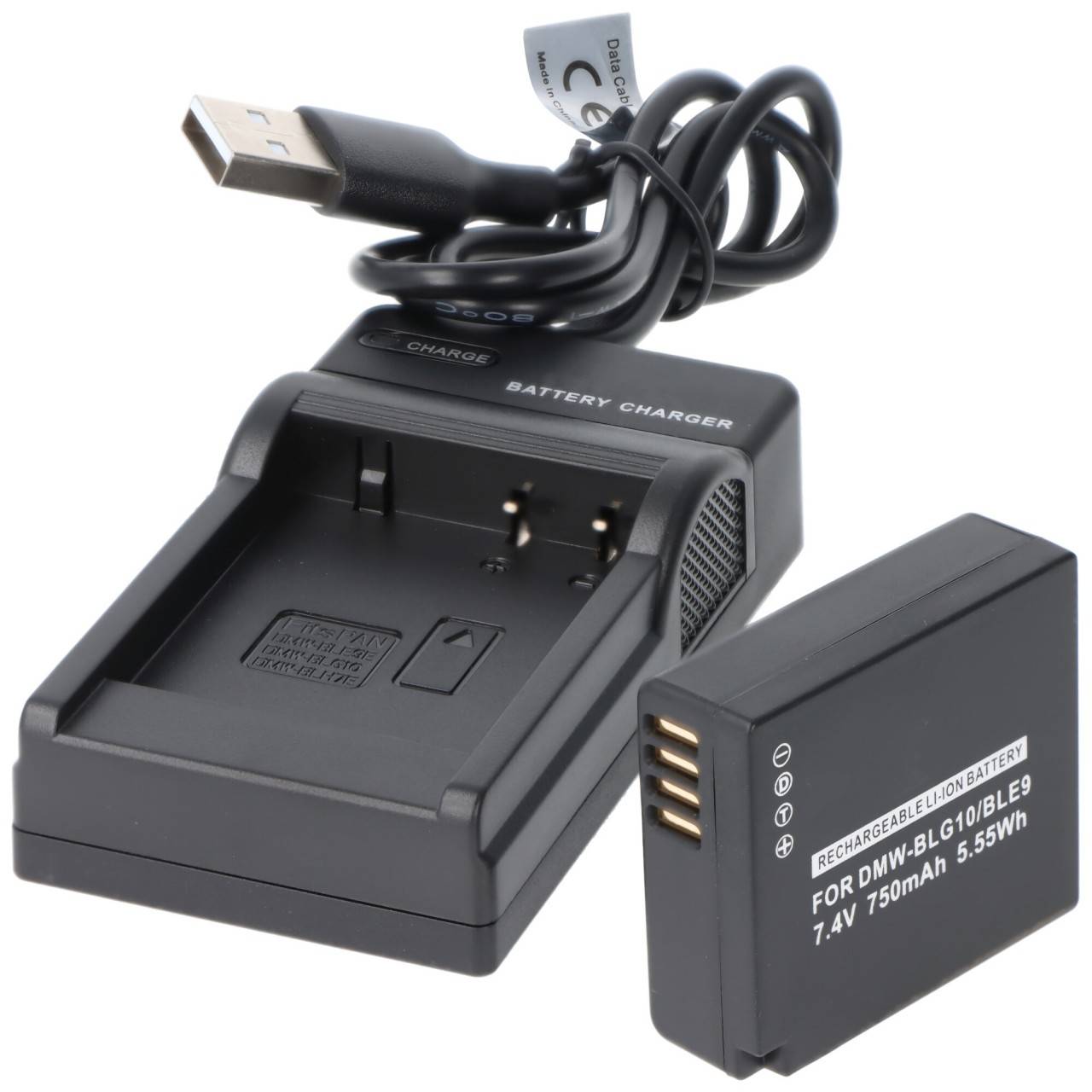 Akku und Ladegerät Powerset kompatibel für Panasonic DMW-BLG10, DMW-BLE9, DMW-BLH7E