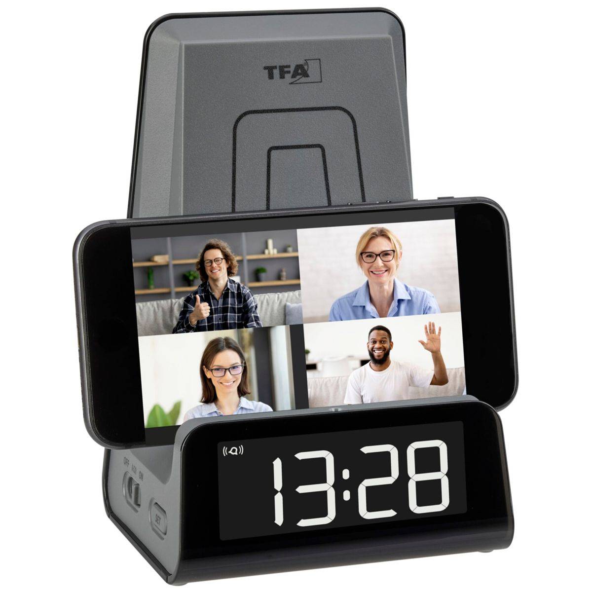 TFA 60.2033.10 ICON Charge Digitalwecker mit Ladestation - Wecker - Kunststoff -