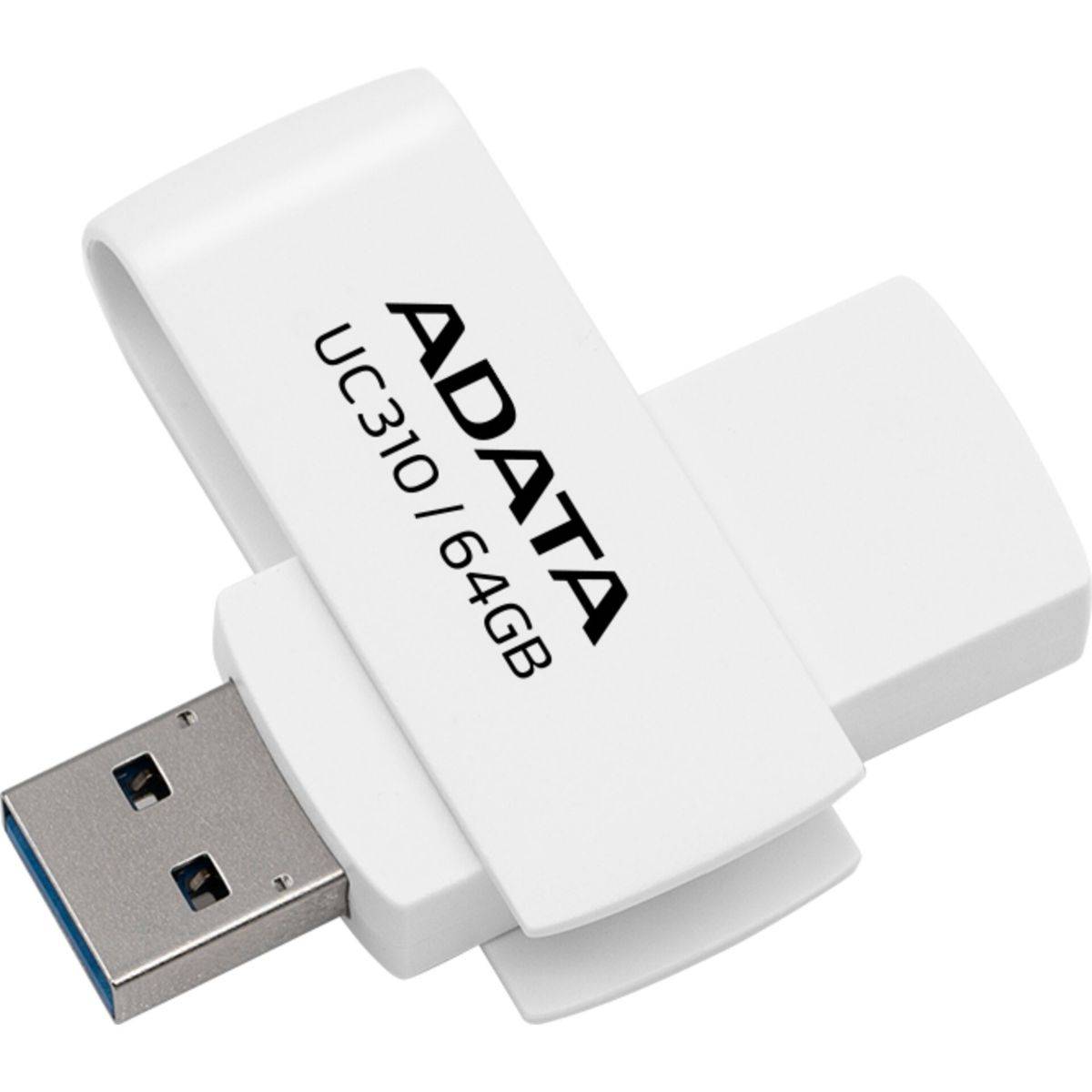 ADATA UC310 - 64 GB - USB Typ-A - 3.2 Gen 1 (3.1 Gen 1) - 100 MB/s - Drehring - Weiß