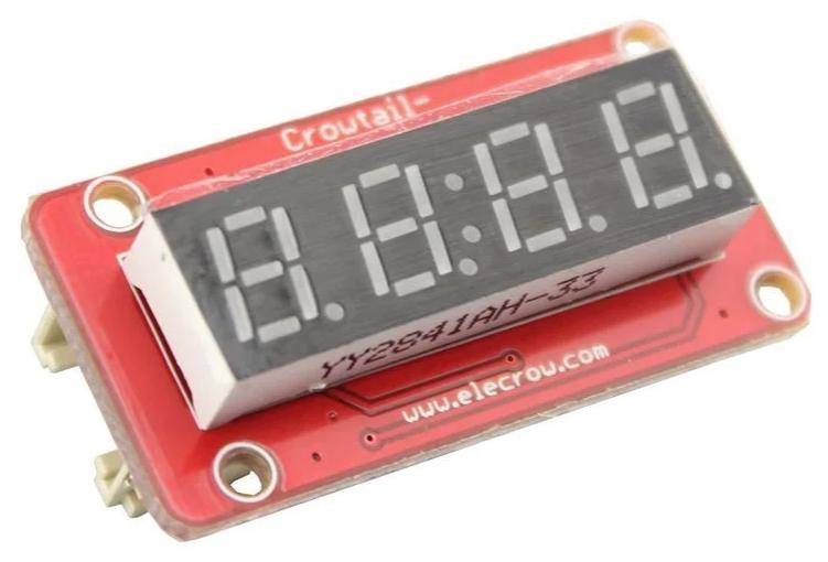 Elecrow TM1650 4-stelliges Anzeigemodul, I2C, alphanumerisch, 8 Helligkeitsstufen, rot, 5V