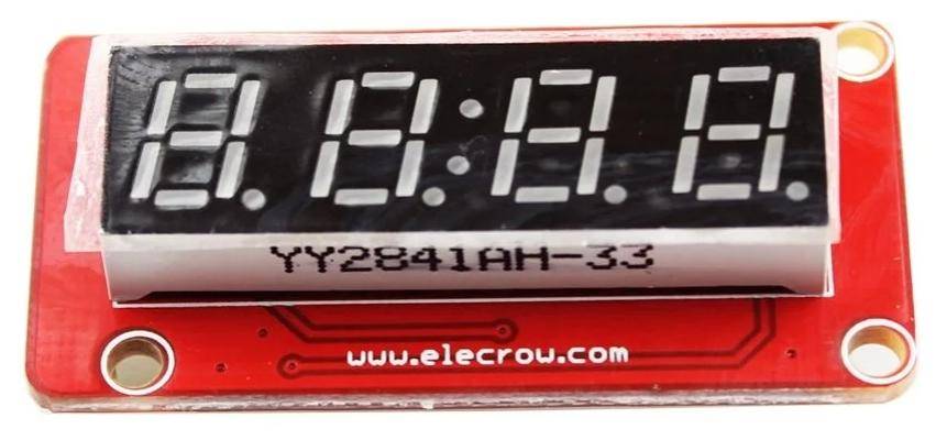 Elecrow TM1650 4-stelliges Anzeigemodul, I2C, alphanumerisch, 8 Helligkeitsstufen, rot, 5V
