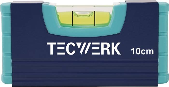 Wasserwaage 10cm Alu.blau ± 1,0 mm/m TECWERK