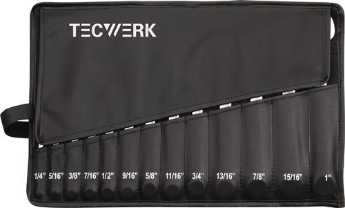 Ringmaulschlüsselsatz 13-tlg.SW 1/4-1 Zoll Form A CV-Stahl TECWERK