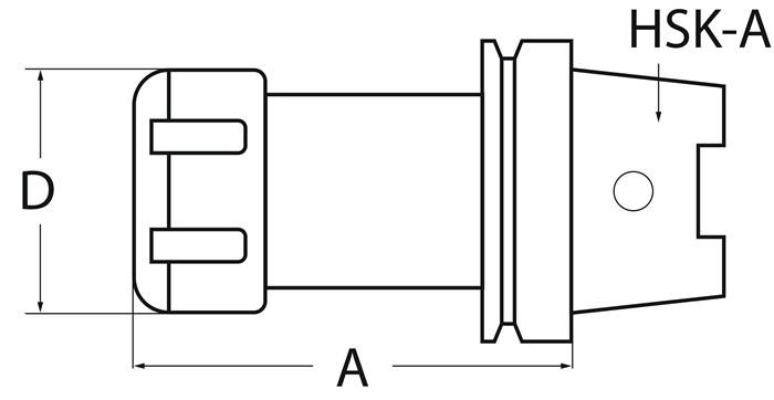 Spannzangenfutter ER DIN 69893A Spann-D.2-16mm HSK-A63 A.-L.100mm TECWERK