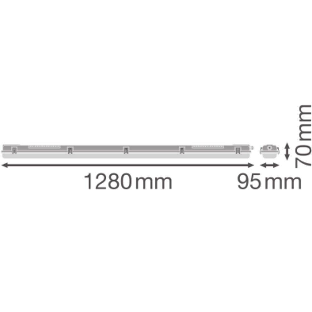 Ledvance LED Feuchtigkeitsdicht Gehäuse MT Gen 3 IP65 | Geeignet für 2x120cm LED Röhre