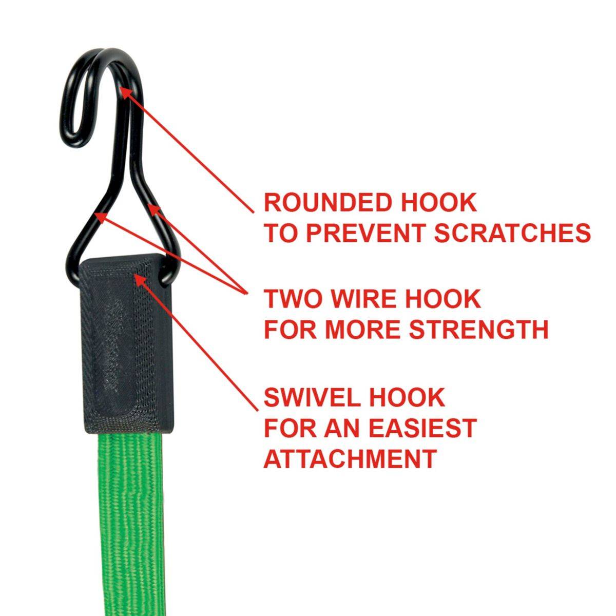 MASTERLOCK - MASTER LOCK 80 cm x 18 mm Smooth Gummi-Spannseil, 0,8 m, Grün, 1 Stück(e)