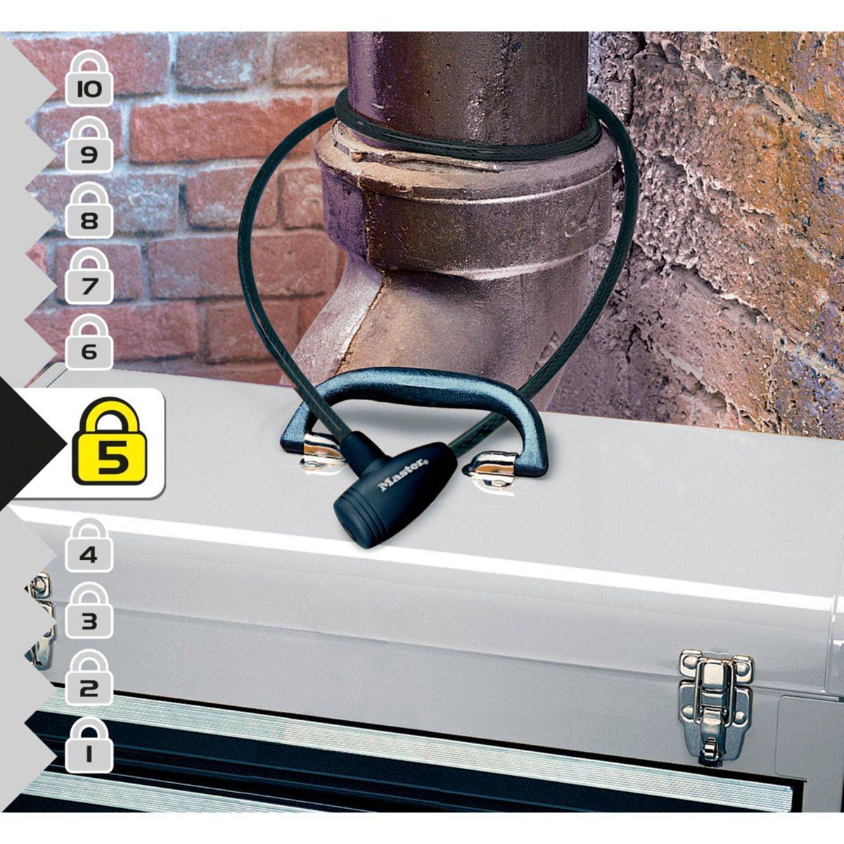 Kabelschloss mit Schlssel - Lnge: 1,8 m - Durchmesser: 10 mm; schwarz - 1800 m -