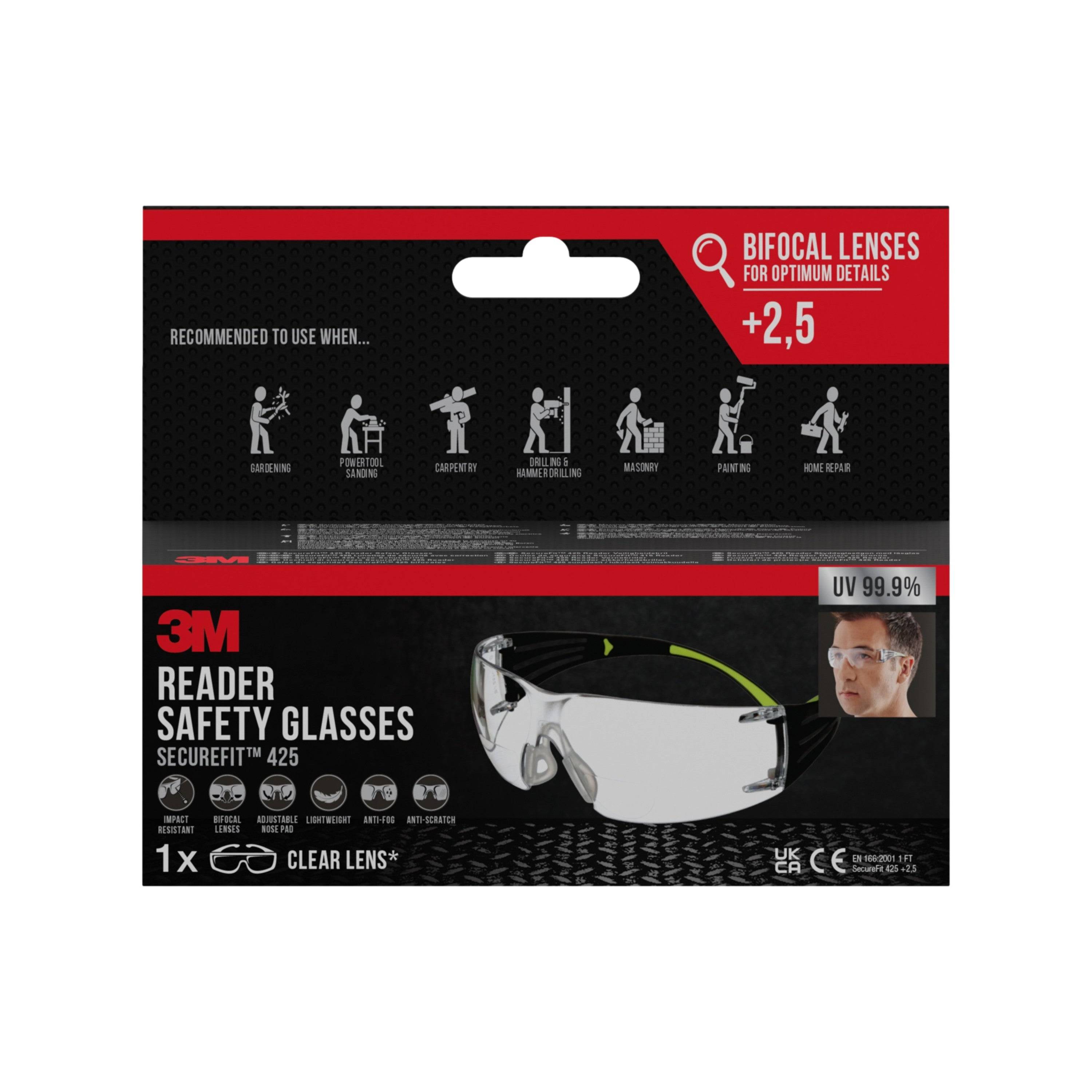 SF425C1, Schutzbrille, Bau-/Renovierungsarbeiten, Beide Geschlechter, Schwarz, G