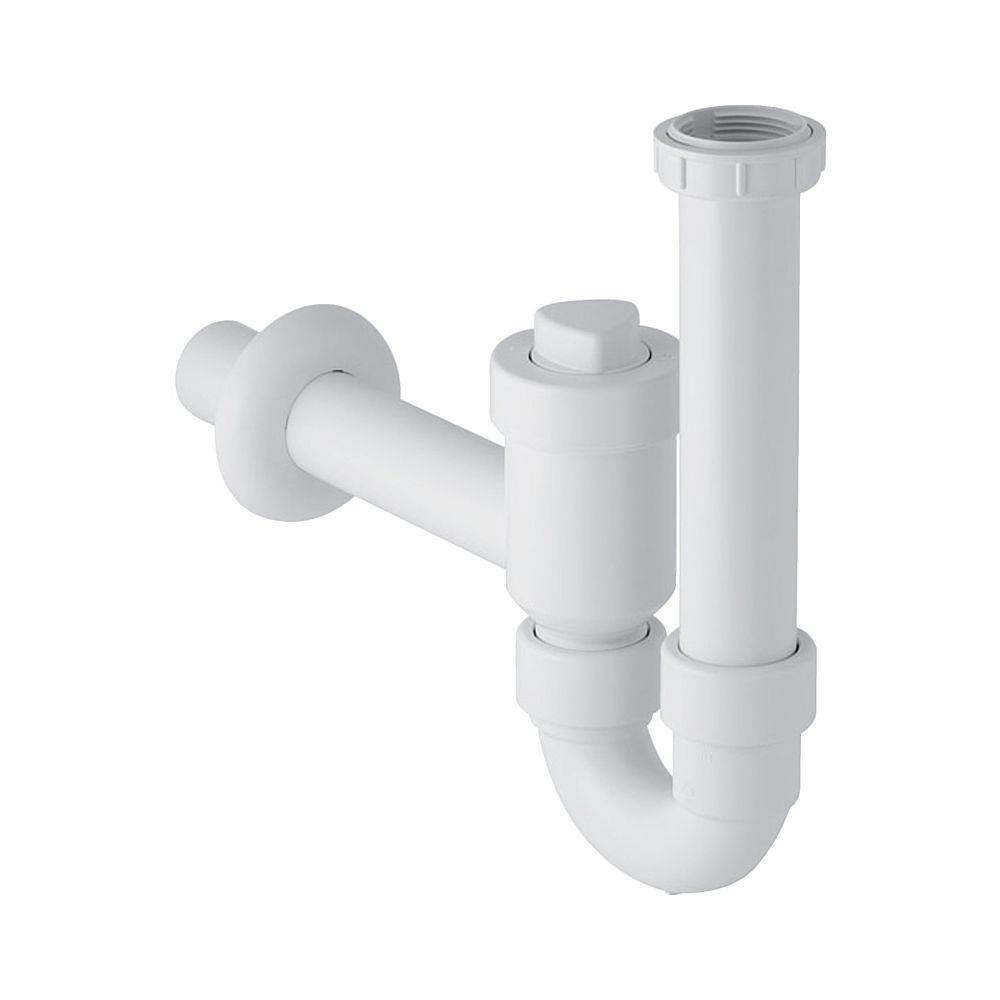 Geberit Röhrensiphon in PP weiss d50mm x G1 1/2 x G1 1/4 reduziert, 1 Stk.