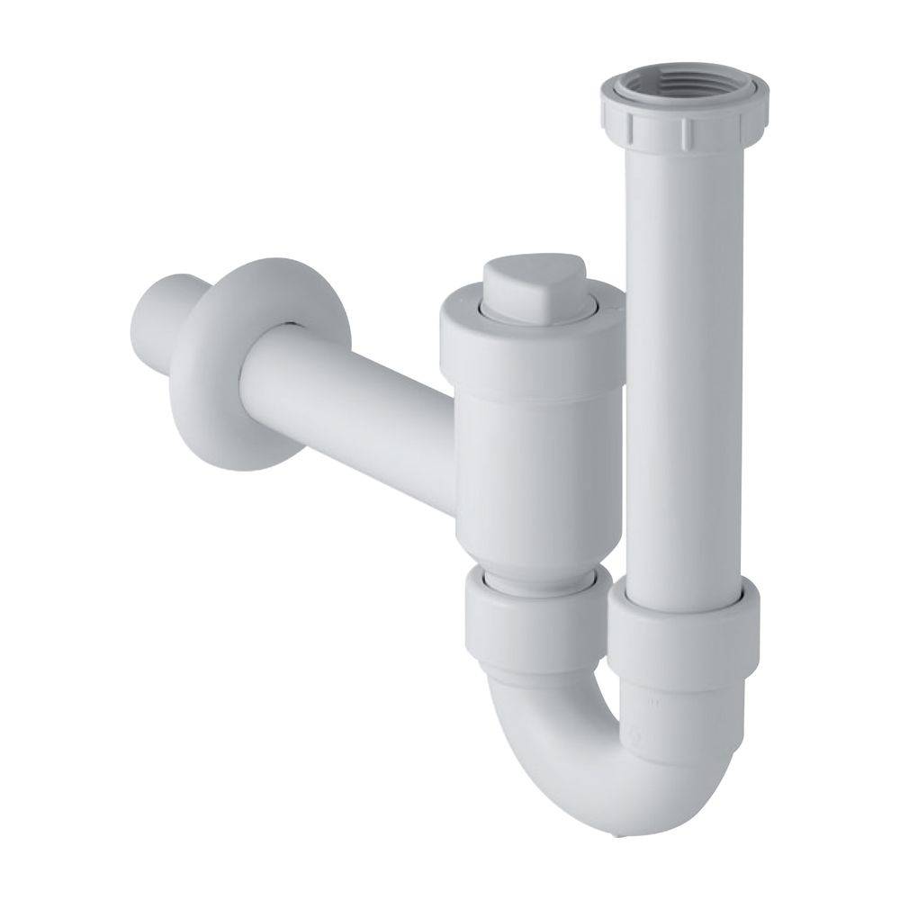 Geberit Röhrensiphon in PP weiss d40mm x G1 1/2 x G1 1/4 reduziert, 1 Stk.