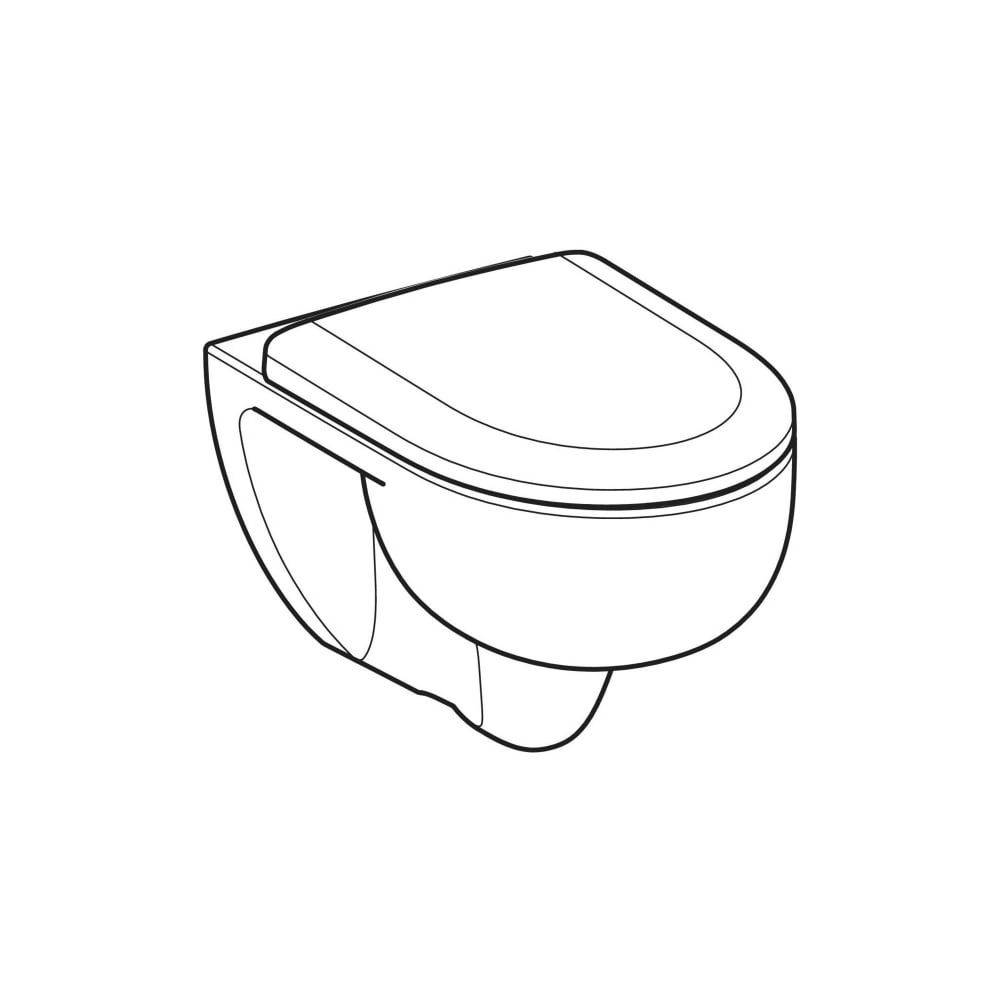 Geberit Renova Set Wand-WC Tiefspüler TurboFlush mit WC-Sitz T 54cm Absenkautomatik QR verriegelbar Befestigung von