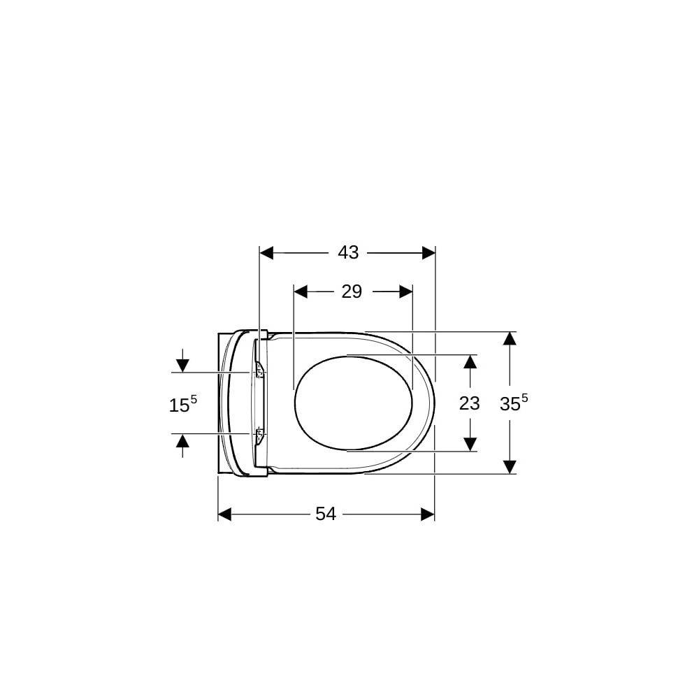 Geberit Renova Set Wand-WC Tiefspüler TurboFlush mit WC-Sitz T 54cm Absenkautomatik QR verriegelbar Befestigung von