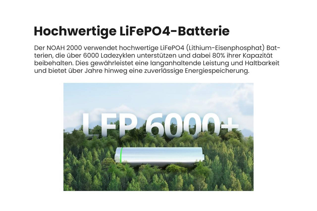 Growatt NOAH2000 LiFePO4 Batteriemodul 2048Wh Speicher für Balkonkraftwerk