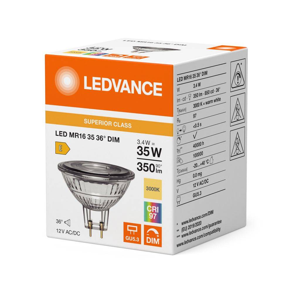 LED MR16 35 36° DIM S 3.4W 930GU5.3 Dimmb.NV-LED-Reflektorlampen MR16