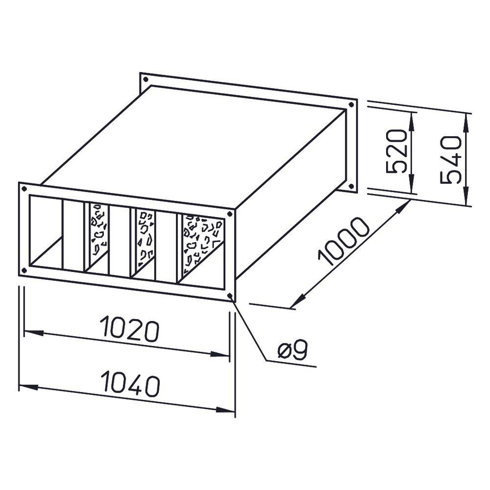Helios Ventilatoren Kanalschalldämpfer KSD 100/50