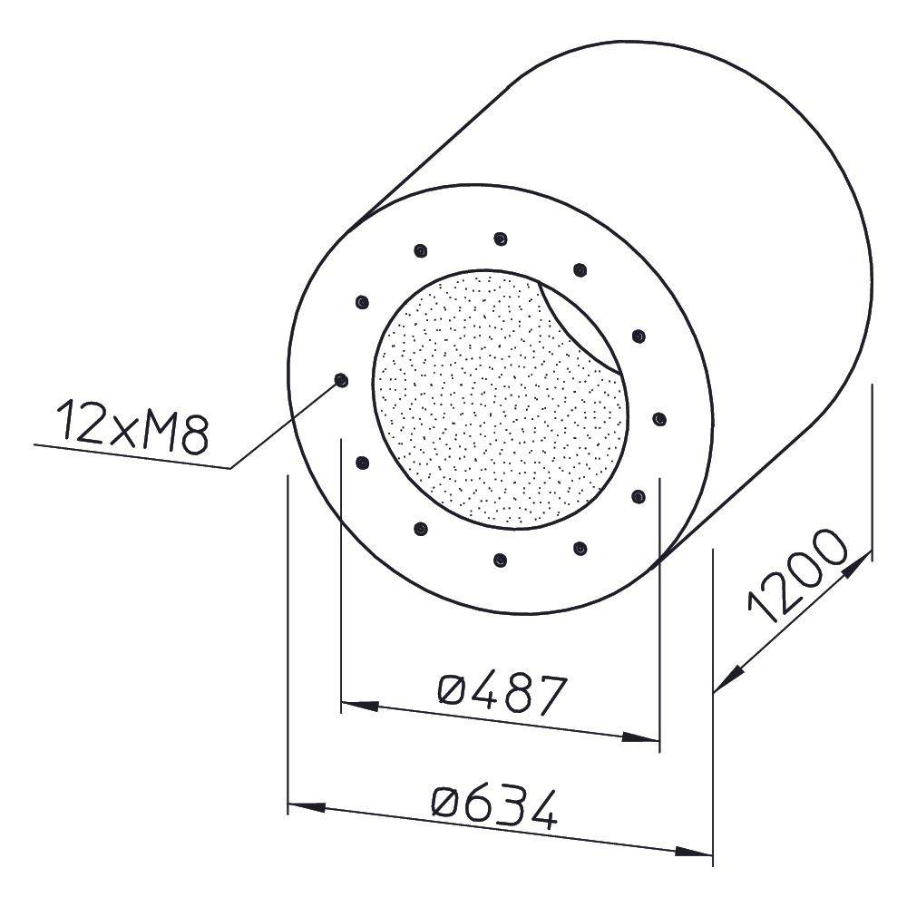 Helios Ventilatoren Rohrschalldämpfer RSD 450/1200