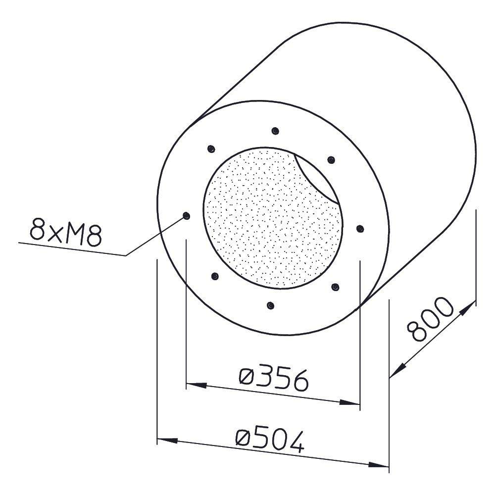 Helios Ventilatoren Rohrschalldämpfer RSD 315/800