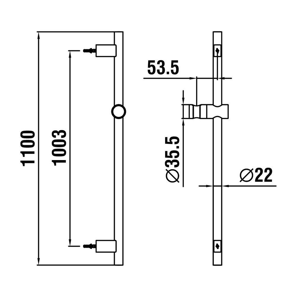 Laufen LF TwinGliss Brausestange 90479.4 1100mm chrom, 1 Stk.