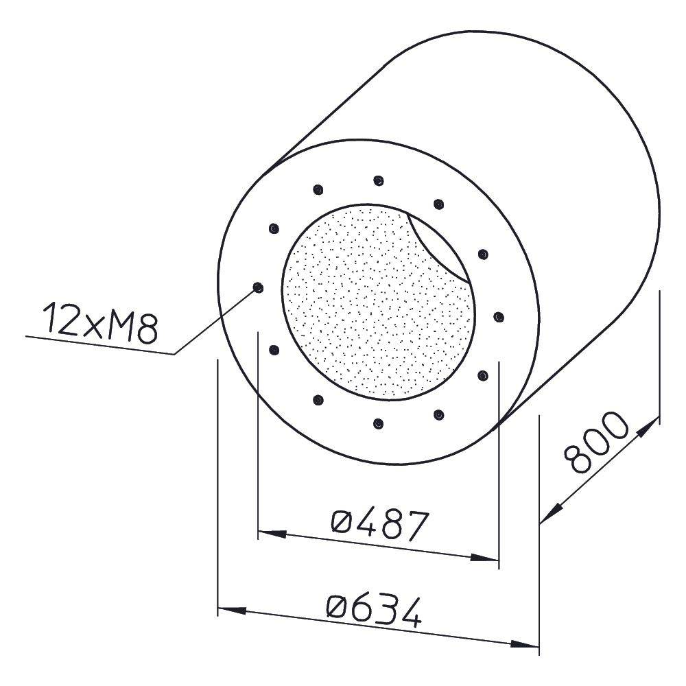 Helios Ventilatoren Rohrschalldämpfer RSD 450/800