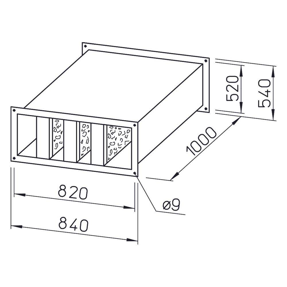 Helios Ventilatoren Kanalschalldämpfer KSD 80/50
