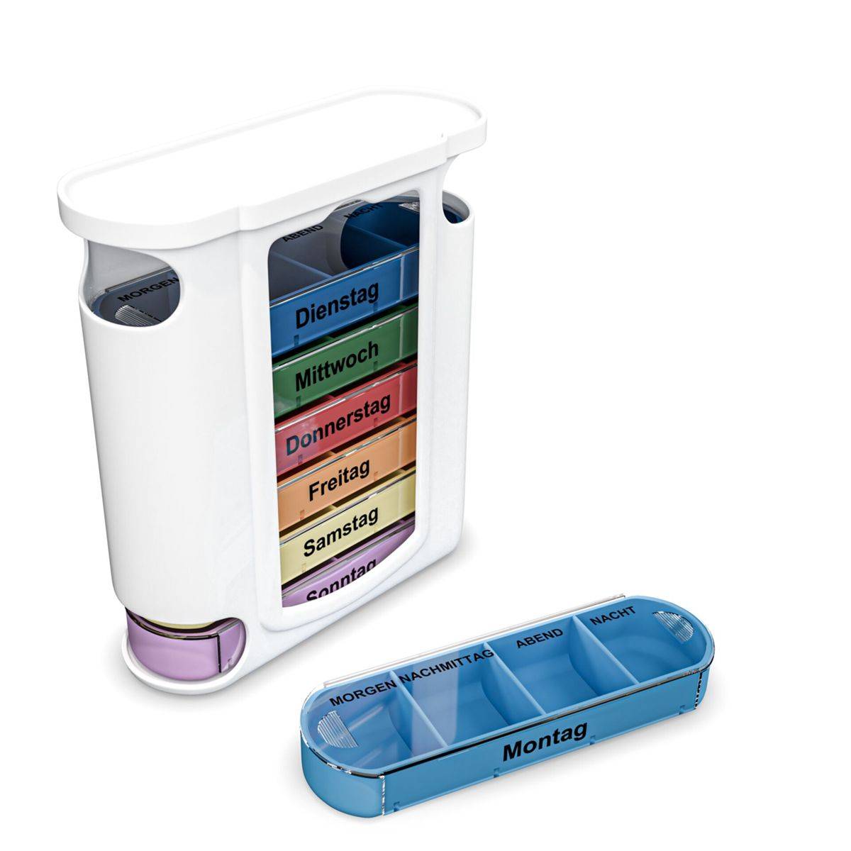 Weinberger Pillenbox-Wochendose coloriert