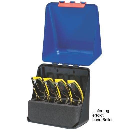 SecuBox Midi für 4 Schutzbrillen, Gebotszeichen: Augenschutz benutzen, blau/schwarz