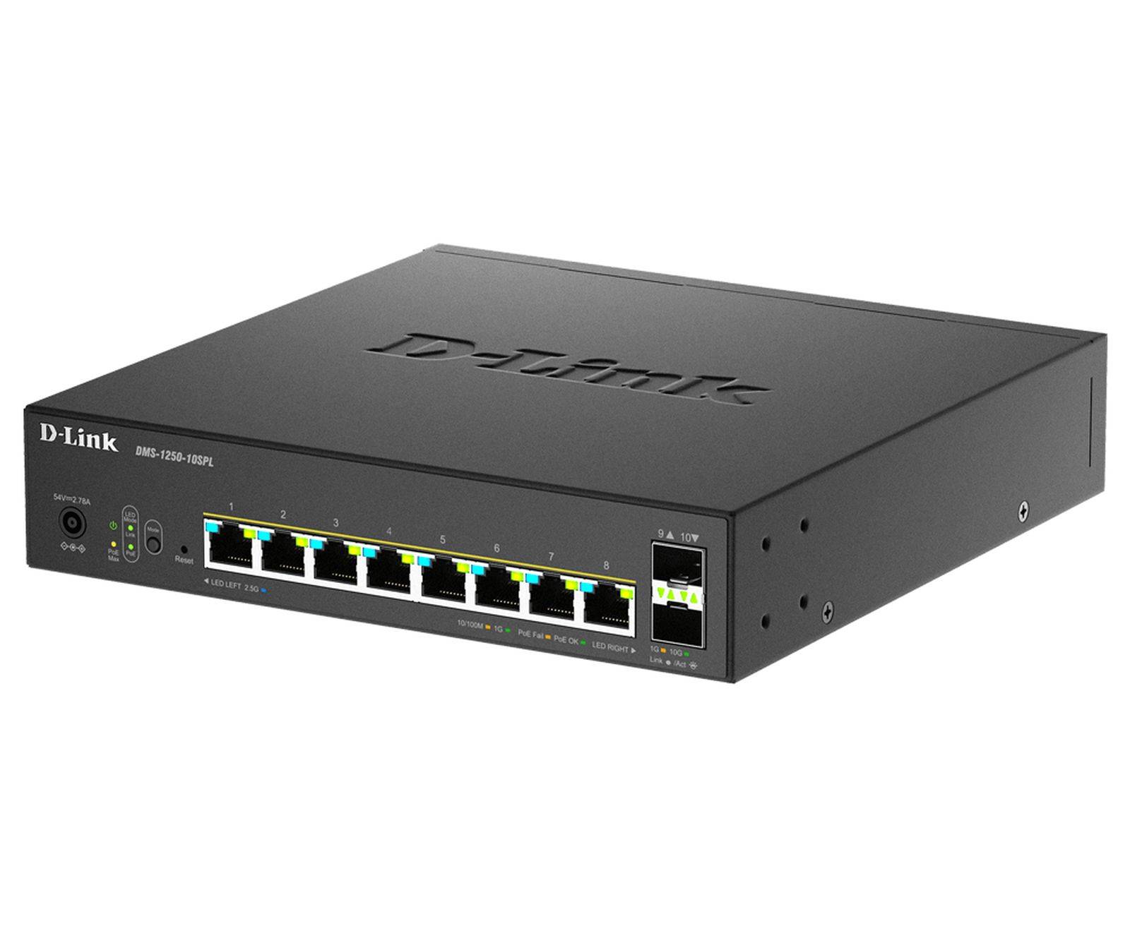 D-Link DMS 1250-10SPL - Switch - L2+ - Smart - 2 x 10/100/1000/2,5G (PoE++) + 6 x 10/100/1000/2,5G (PoE+) + 2 x 10... ->