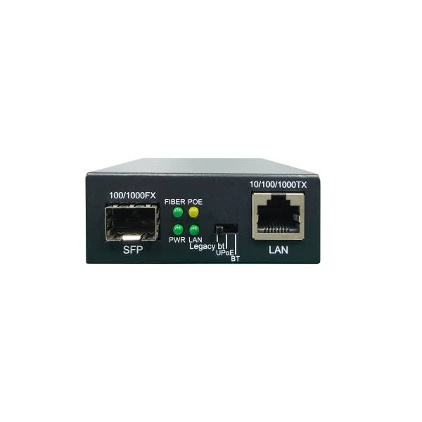 LevelOne RJ45-zu-SFP-Gigabit-Medienkonverter, 802.3bt 60W PoE PSE, 1000 Mbit/s, IEEE 802.3, IEEE