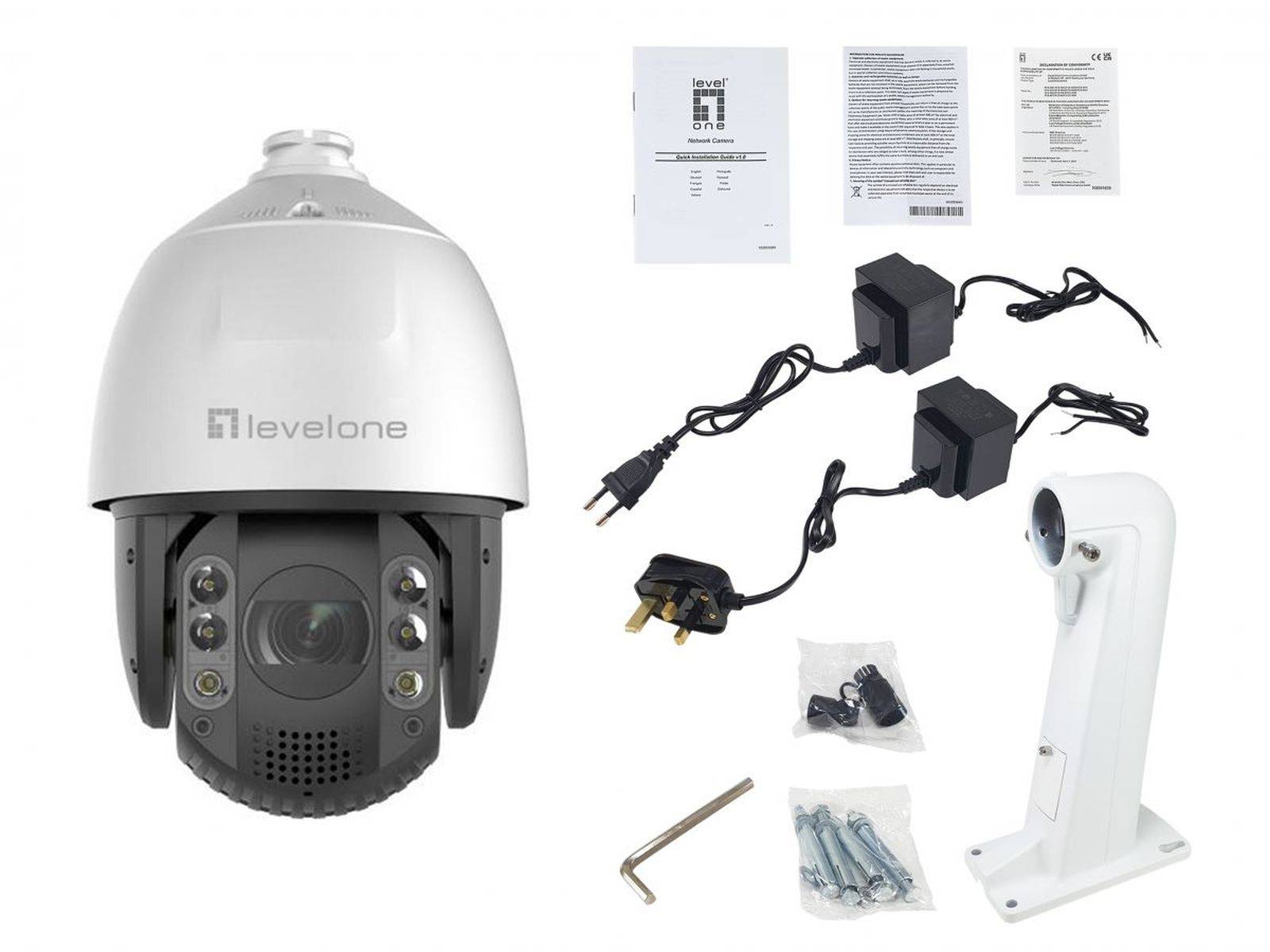 LevelOne FCS-4072 GEMINI PTZ IP-Kamera, 4 MP, 32x Zoom, H.265, IR 200M, Innen-/Außenbereich, IP-Sicherheitskamera,... ->