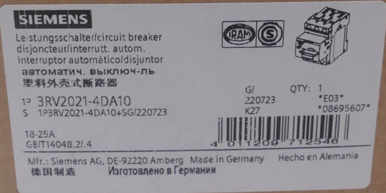 Siemens Leistungschalter (3RV2021-4DA10)