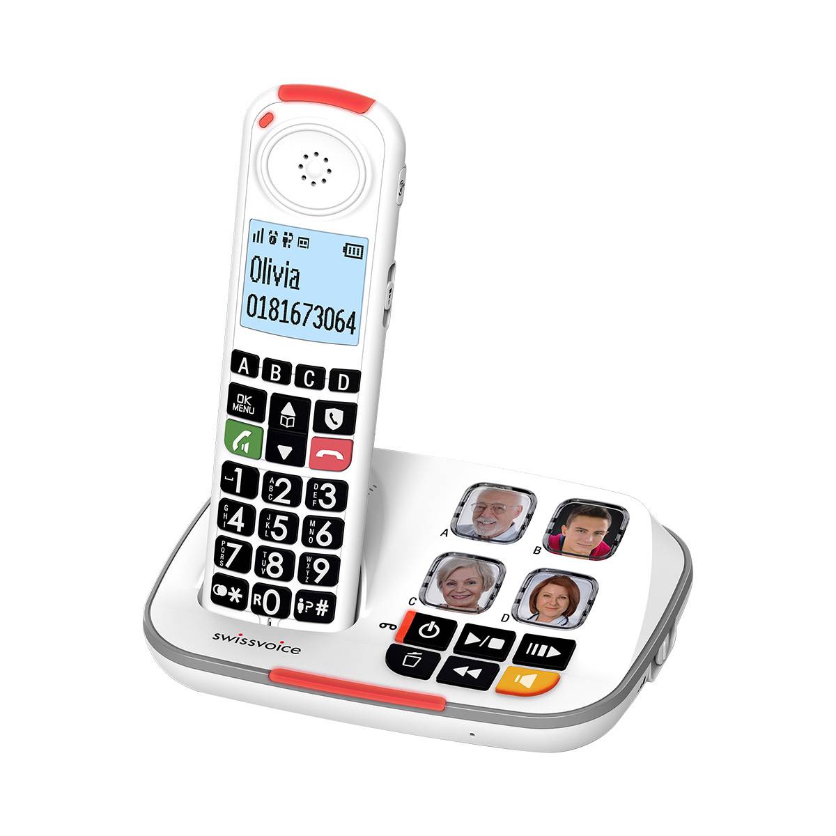 Swissvoice Xtra 2355 Schnurloses DECT-Telefon mit AB und Bildwahltasten weiß