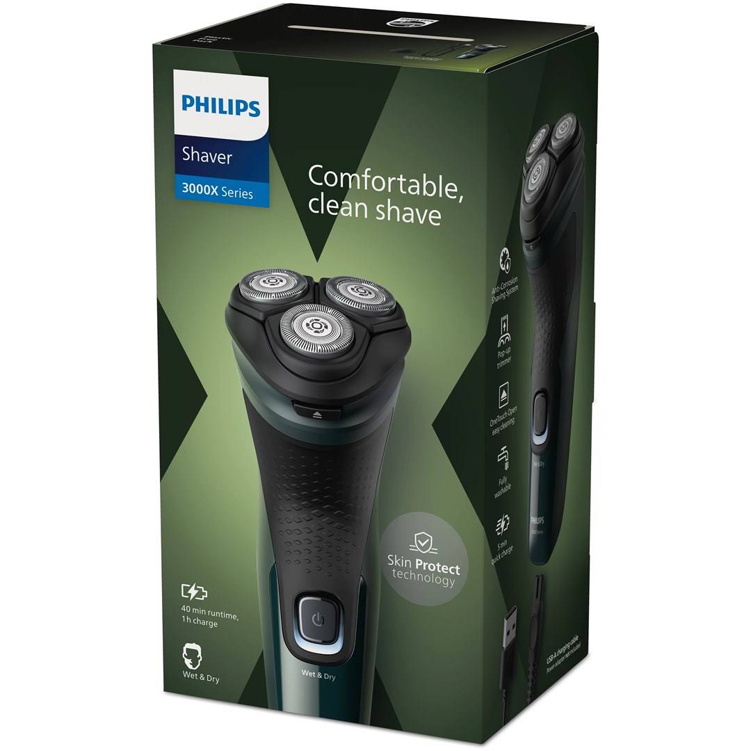 Philips Shaver 3000X Series X3002/00 Elektrischer Nass- und Trockenrasierer -