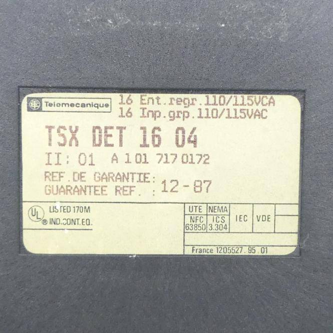 TELEMECANIQUE TELEMECANIQUE TSX DET 1604 TELEMECANIQUE TSX DET 1604 115VAC INPUTCARD 16 CH