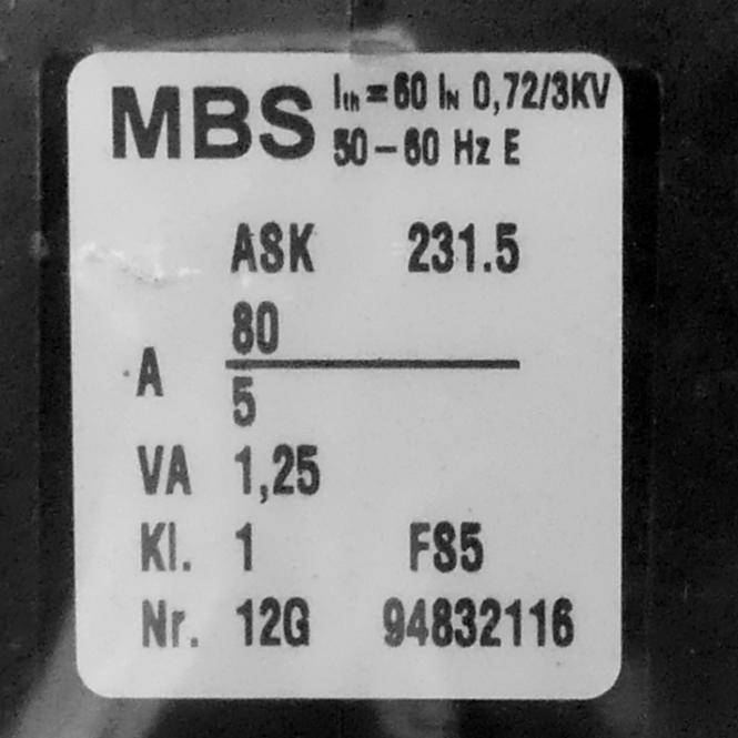 MBS Stromwandler (ASK 231.5)