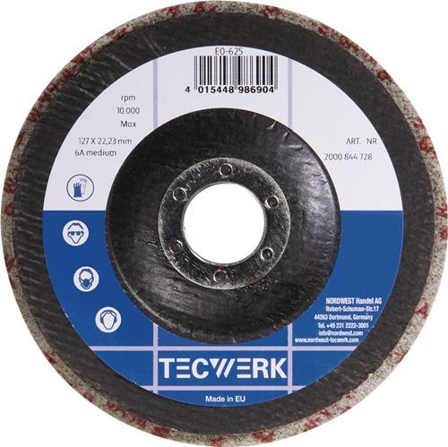 Vlies-Kompaktscheibe BUF017 D.125mm Bohr.22,23mm m.Fiberglasrücken anth.TW