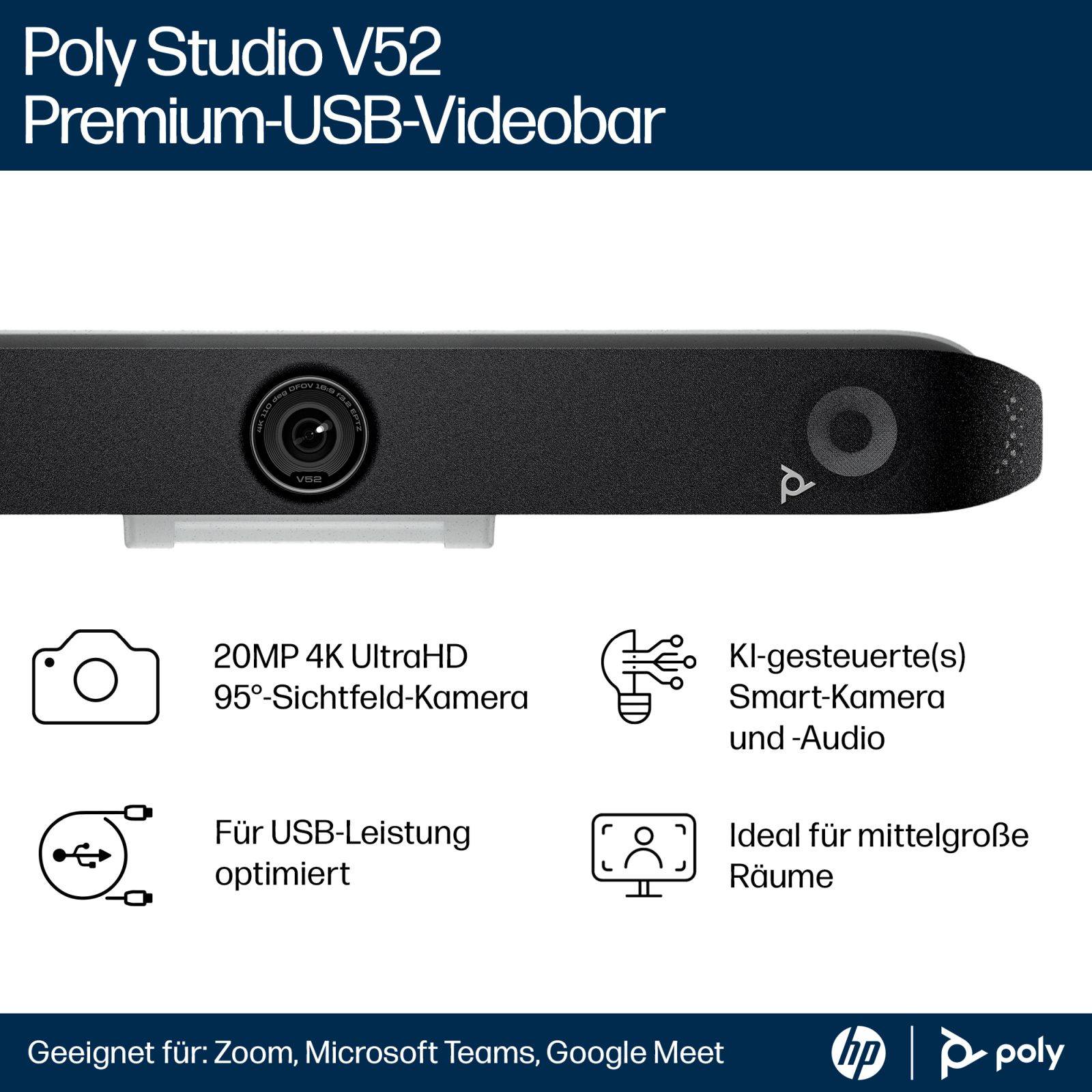 Poly Studio V52 USB Video Bar No Power