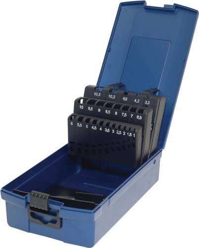 Leerkassette f.Spiralbohrer DIN338 Abm.1-10,5mm steig.um 0,5mm 24-tlg.Ku.TECWERK