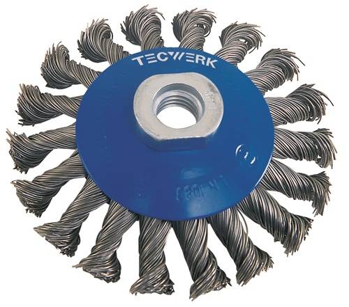 Kegelbürste D.100mm Drahtstärke 0,35mm VA 13mm 12500min-¹ TECWERK
