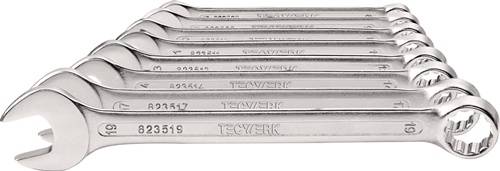 Ringmaulschlüsselsatz 8-tlg.SW 8-19mm Form A CV-Stahl TECWERK