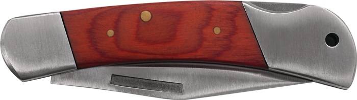 Industrietaschenmesser Gesamt-L.100mm Klingen-L.80mm Redwood-Griff