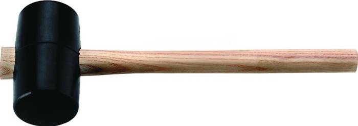 Gummihammer Kopf-D.54mm Kopf-L.90mm schwarz ES 90 Shore A flache Bahn TECWERK